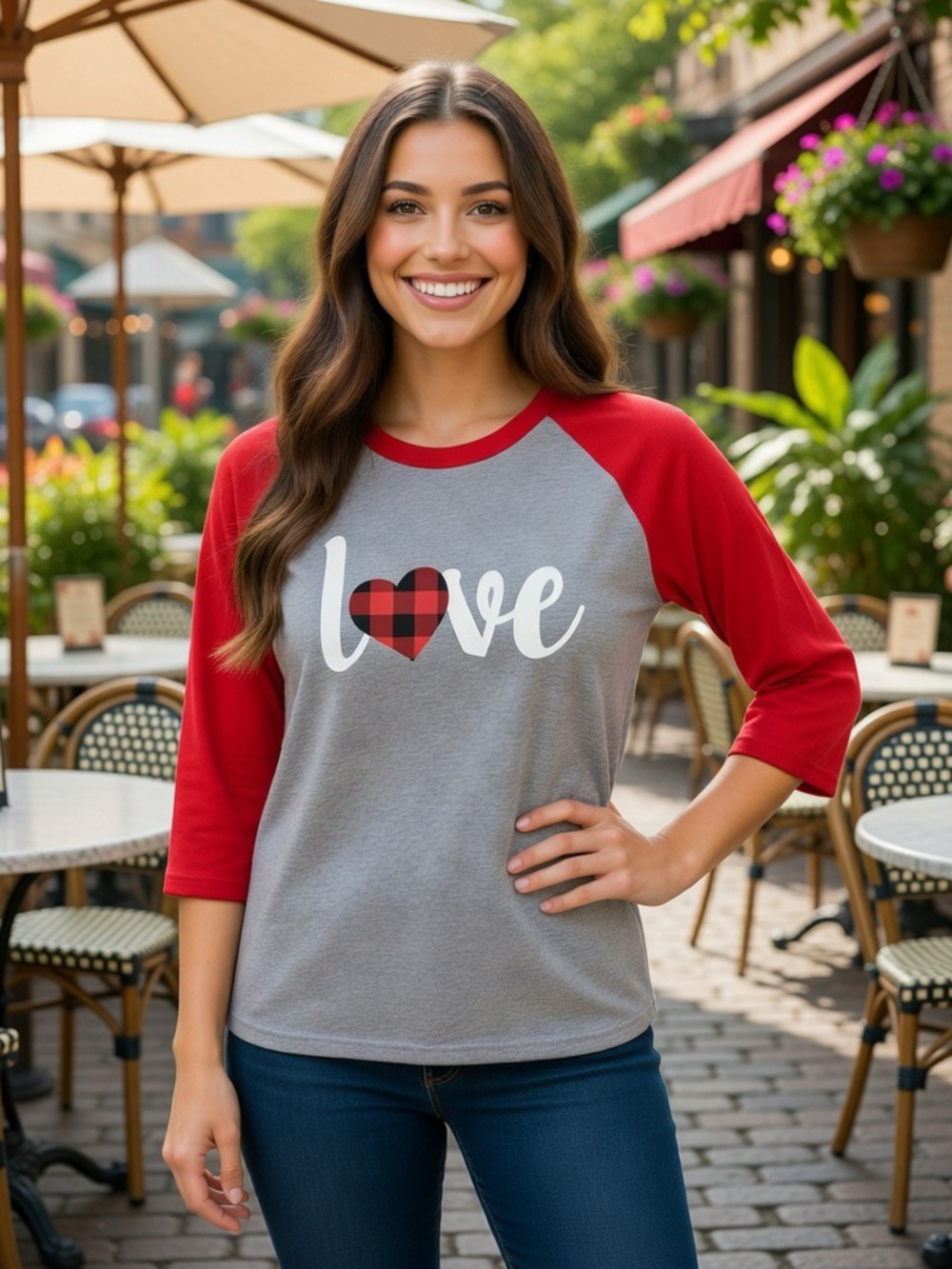NWOT Love Buffalo Check Heart Top      Sz XXL